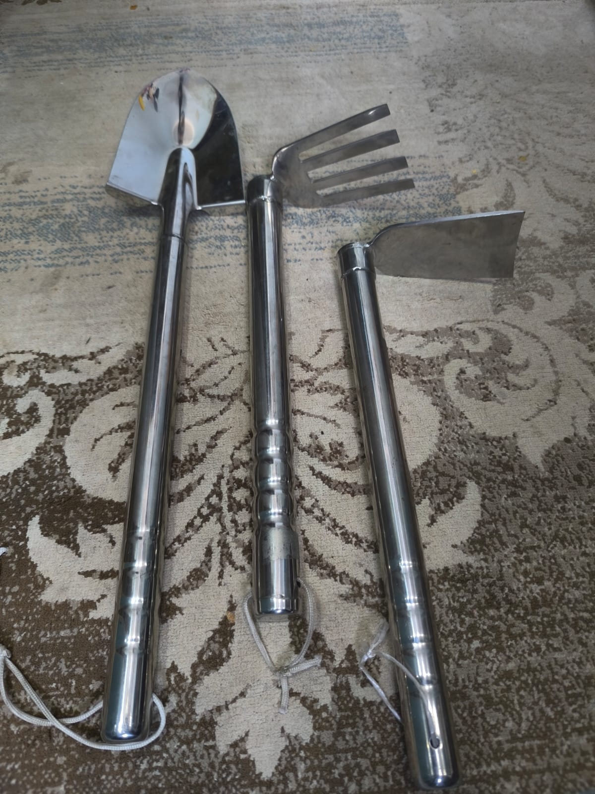 3 أدوات بستنة: كريك غرس وشوكة وفأس صغيرة يد معدن قوية معالجة ضد الصدأ - الصورة 4