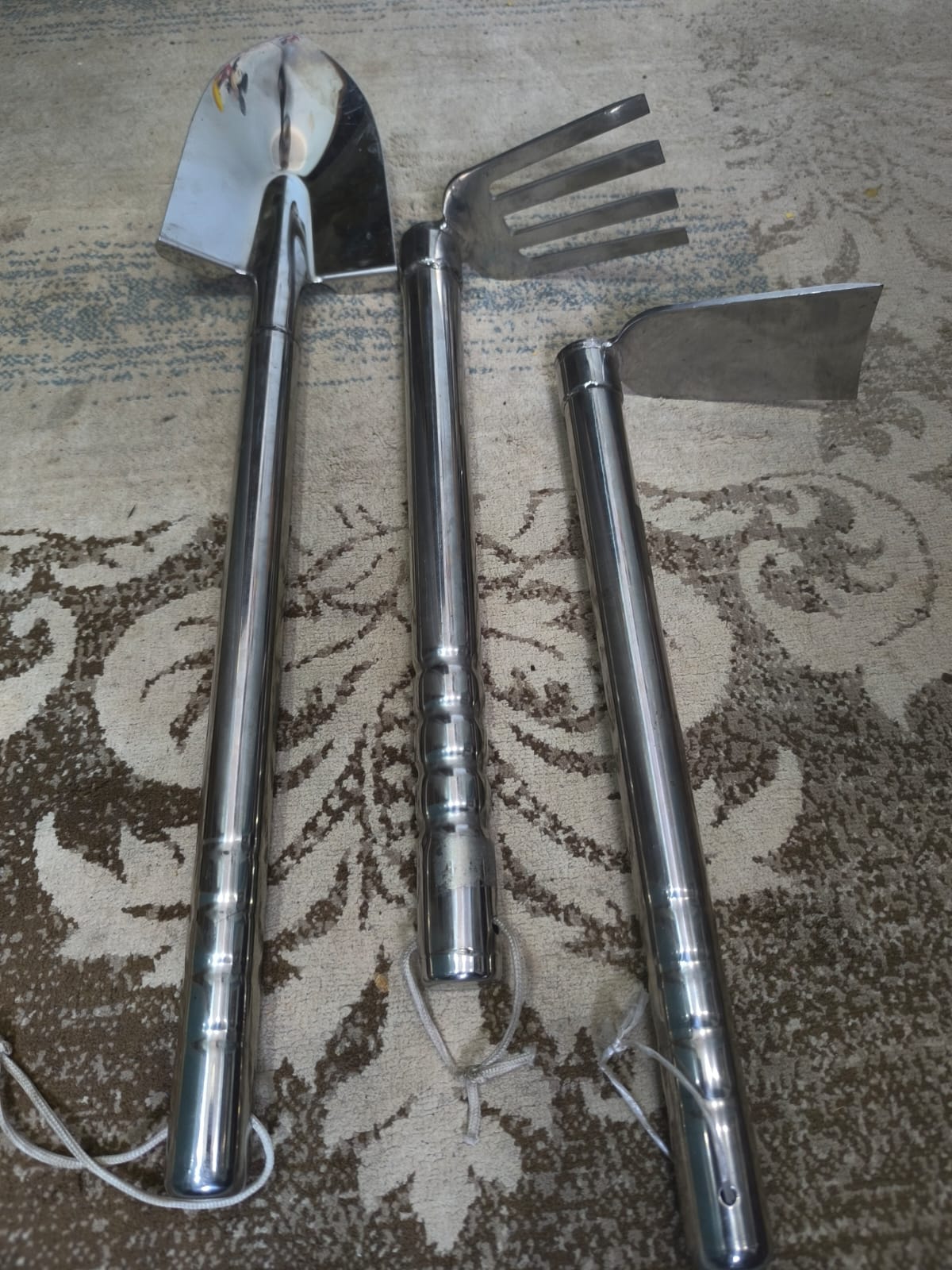 3 أدوات بستنة: كريك غرس وشوكة وفأس صغيرة يد معدن قوية معالجة ضد الصدأ - الصورة 5