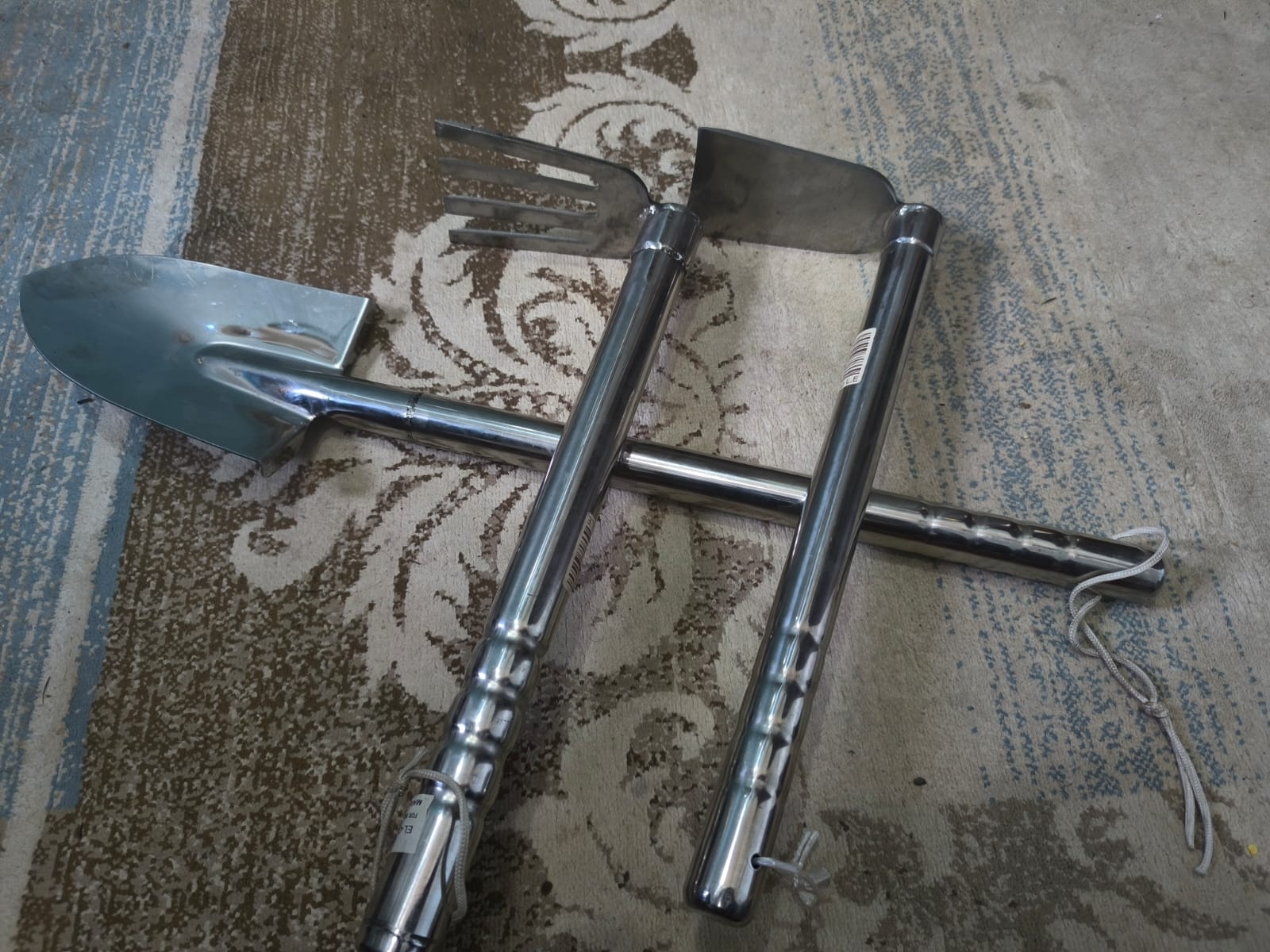 3 أدوات بستنة: كريك غرس وشوكة وفأس صغيرة يد معدن قوية معالجة ضد الصدأ